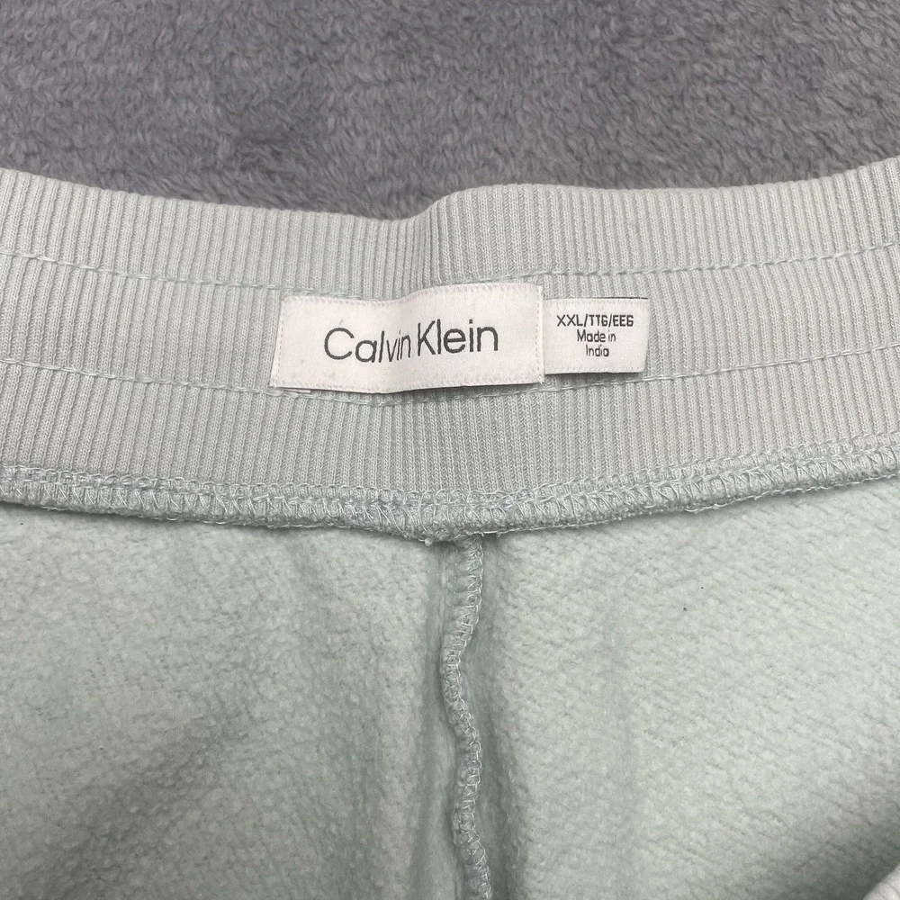 Calvin Klein Jeans CK Shorts Monogram Logo Fleece Shorts Size 2XL Men Light Blue